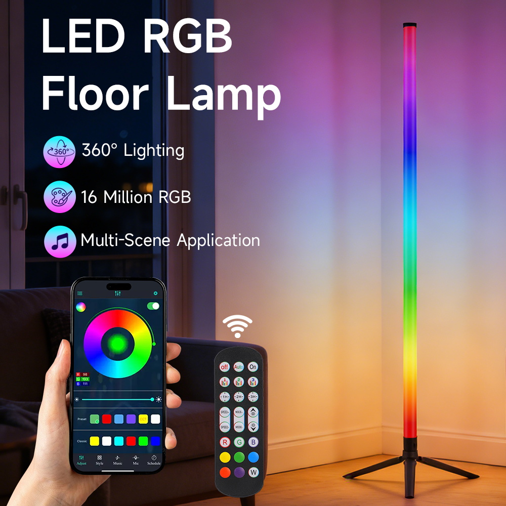 Gaming Accessories Led - Smart LED Floor Lamp RGB Remote