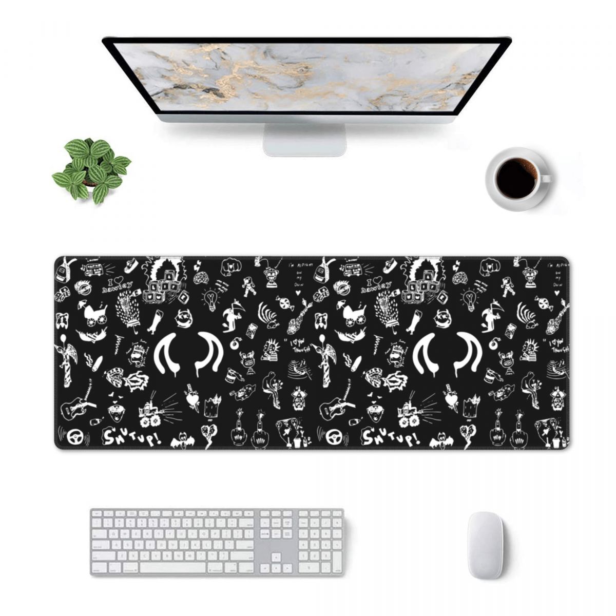 Gaming Accessories Drawing - Large Mouse Pad Yungblud Drawings Tattoo