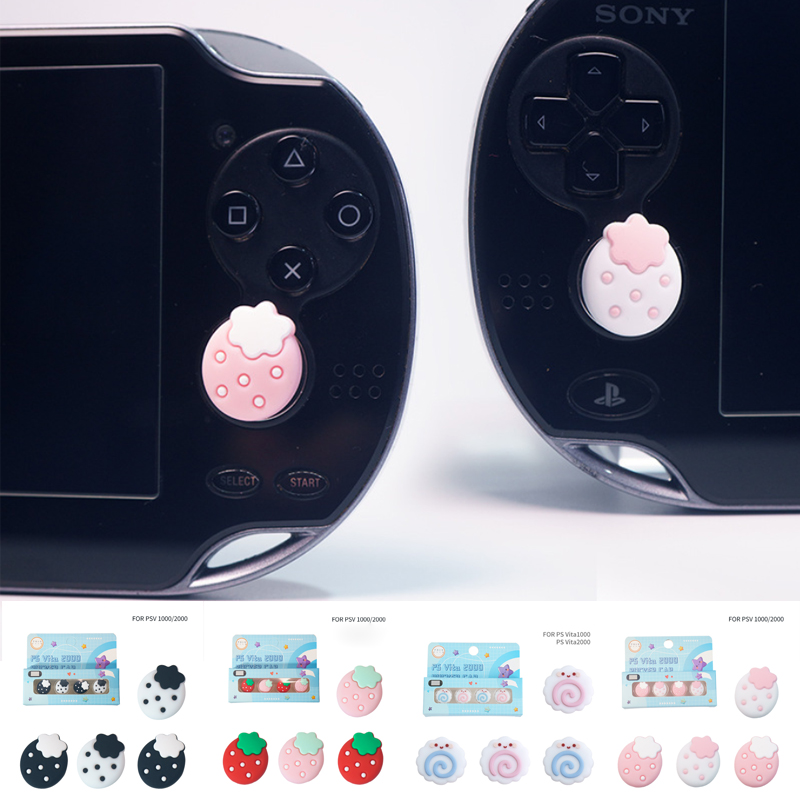 Gaming Accessories Kawaii - 4pcs Strawberry Soft Thumb Stick Grip