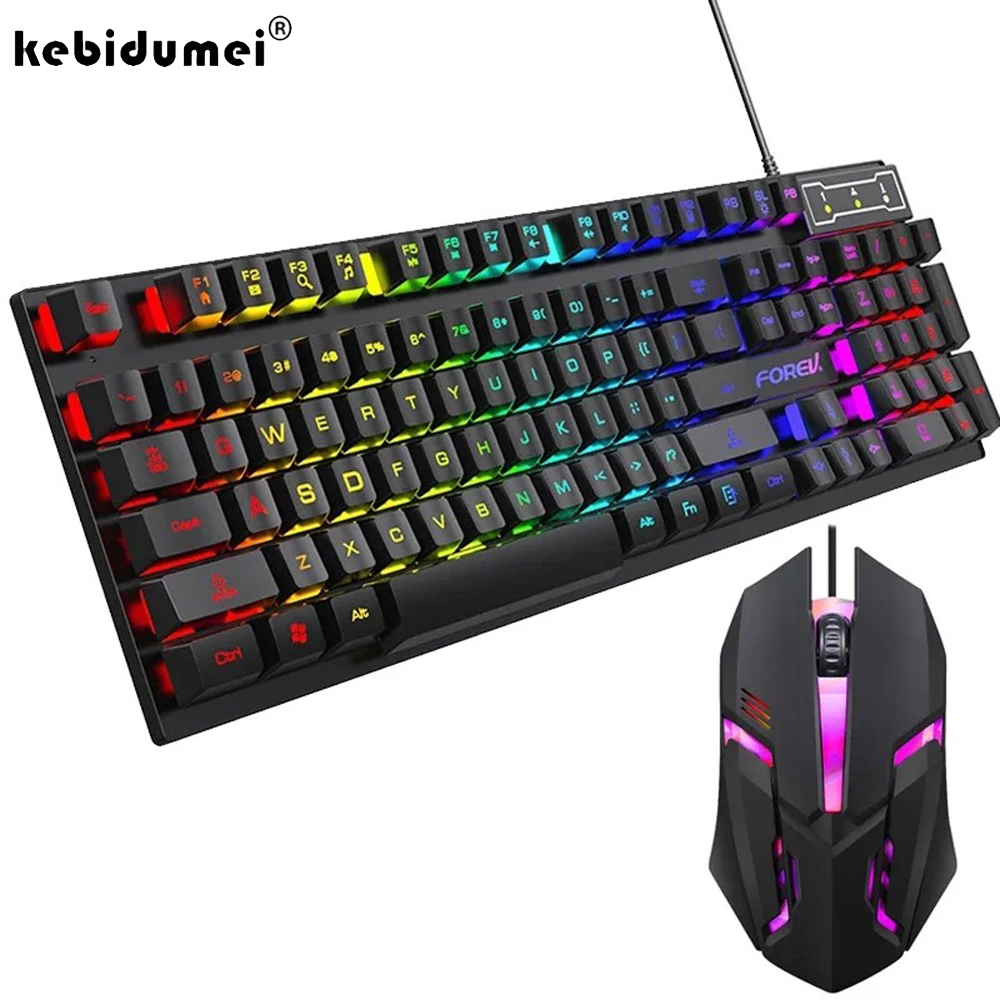 Gaming Accessories Combo - Kebidumei 104 Key Backlit Mechanical Keyboard