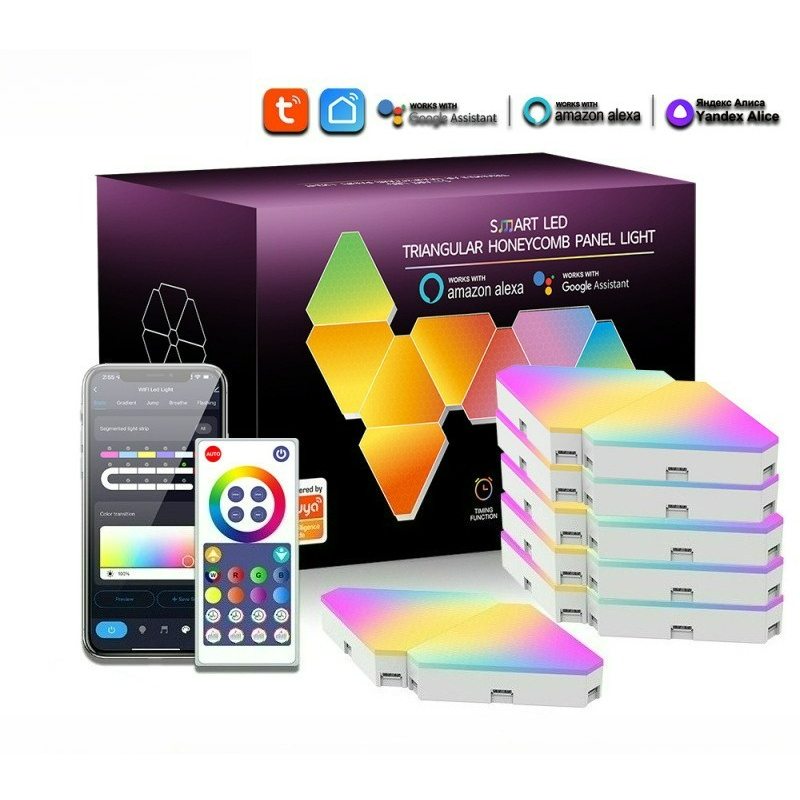 Tuya WiFi RGB Triangle Quantum - Gaming Accessories Led ulasan dan harga