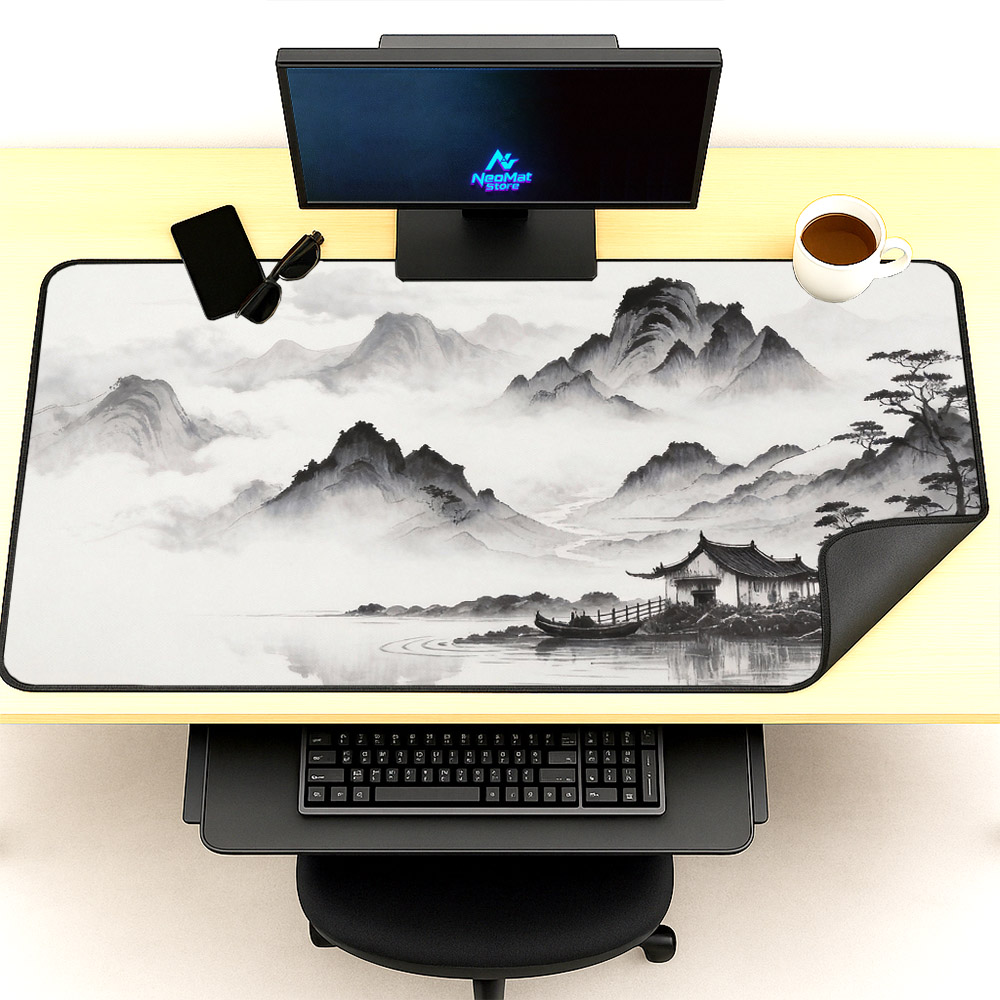 Chinese Mouse Mat Black White  - Gaming Accessories Officeworks ulasan dan harga