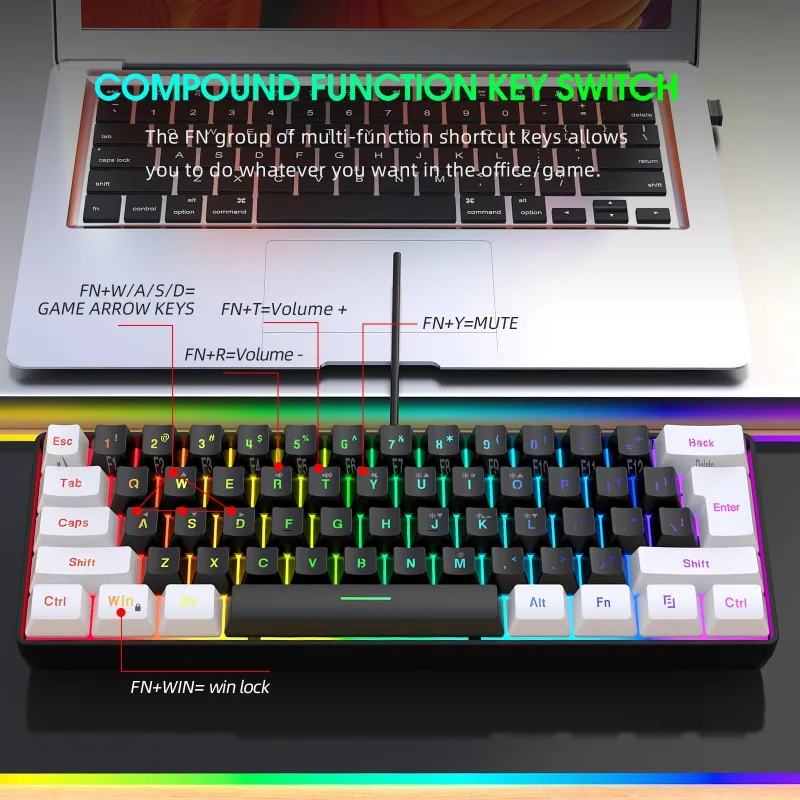 Keyboard and Mouse 60% Compute - Gaming Accessories Combo ulasan dan harga