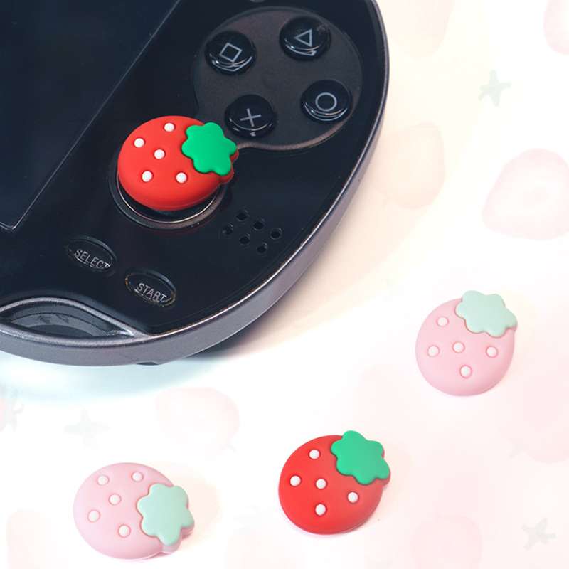 4pcs Strawberry Soft Thumb Sti - Gaming Accessories Kawaii ulasan dan harga