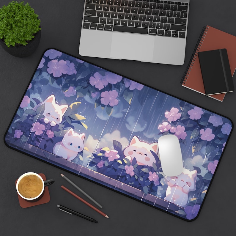 Kawaii Cats in the Rain Large  - Gaming Accessories Officeworks ulasan dan harga