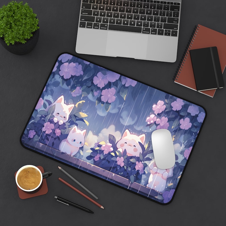 Kawaii Cats in the Rain Large  - Gaming Accessories Officeworks ulasan dan harga