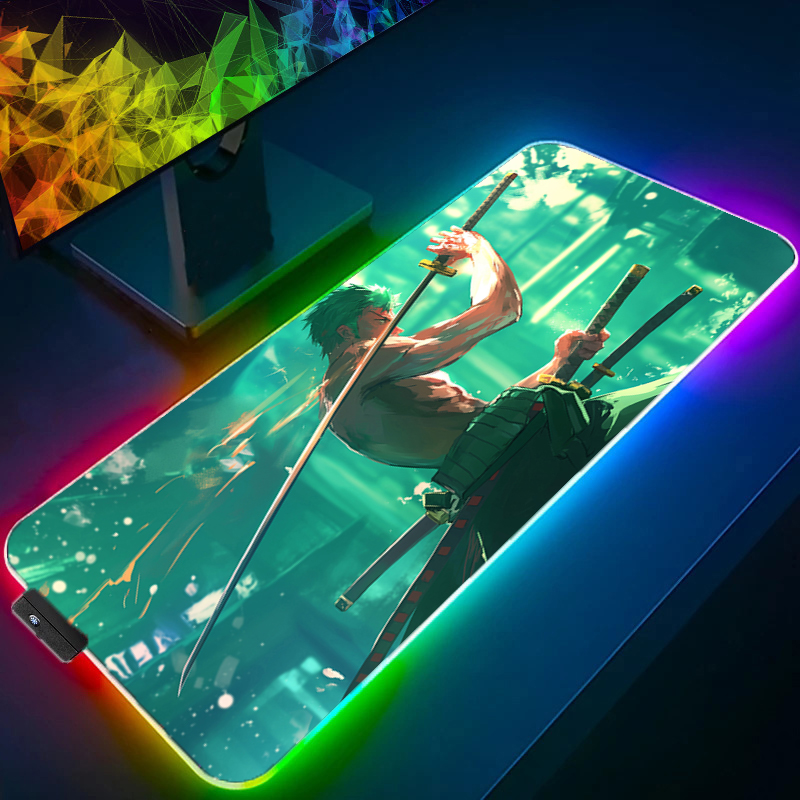 ONE PIECE Zoro Mouse Pad RGB G - Gaming Accessories Led ulasan dan harga