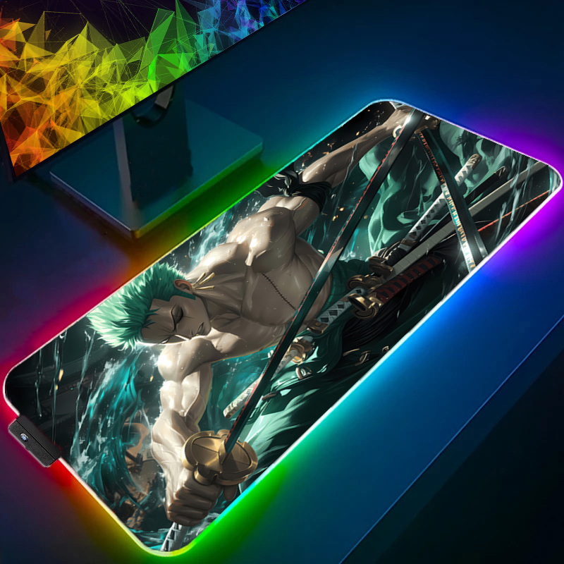 ONE PIECE Zoro Mouse Pad RGB G - Gaming Accessories Led ulasan dan harga