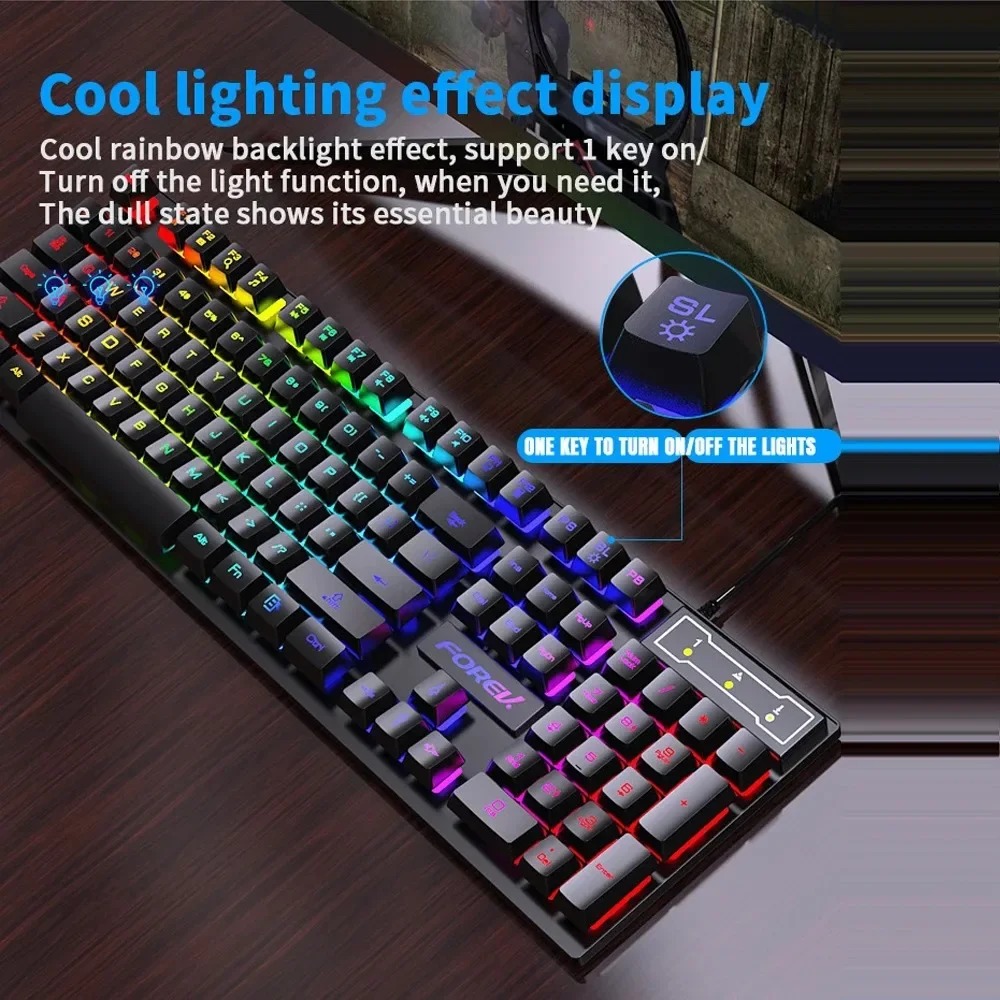 Kebidumei 104 Key Backlit Mech - Gaming Accessories Combo ulasan dan harga