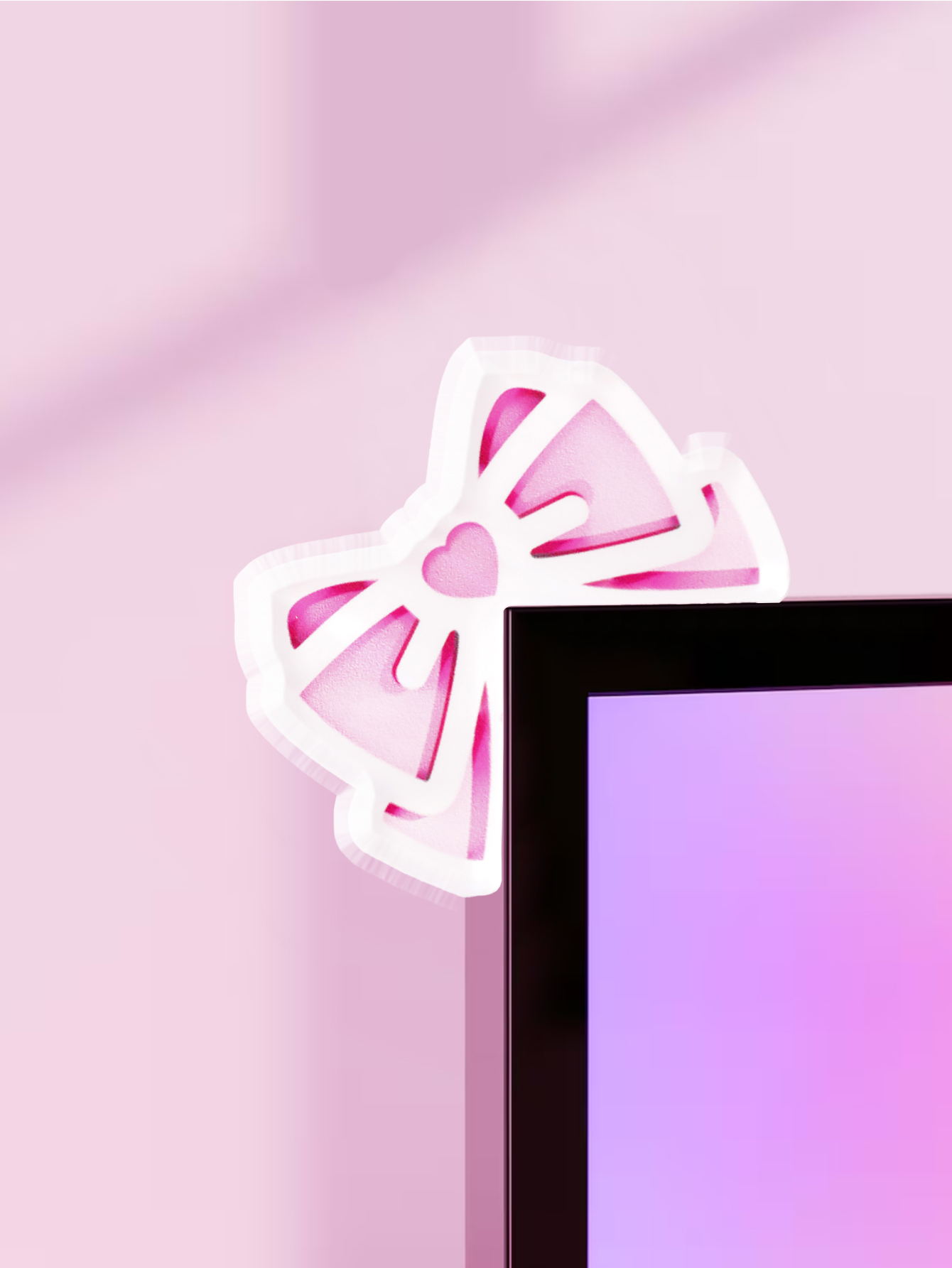 Kawaii Bow Monitor Decor Pink  - Gaming Accessories Kawaii ulasan dan harga